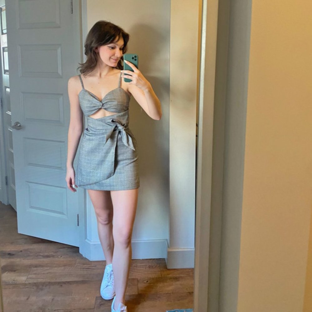 The Jersey Diaries Mini Tie Cut Out Dress